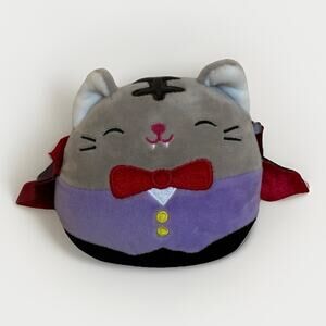 Squishmallows 5” Tally The Cat Vampire Halloween Plush Dracula Cape Purple Gray